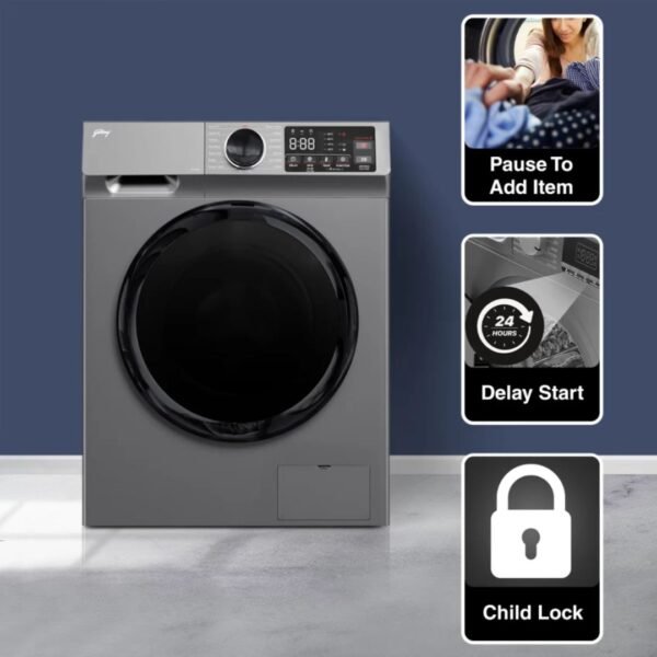 Godrej 10 Kg 5 Star, With AI Tech, Digi Inverter Fully-Automatic Front Load Washing Machine - Image 2