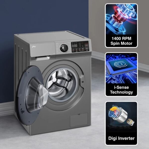Godrej 10 Kg 5 Star, With AI Tech, Digi Inverter Fully-Automatic Front Load Washing Machine - Image 4