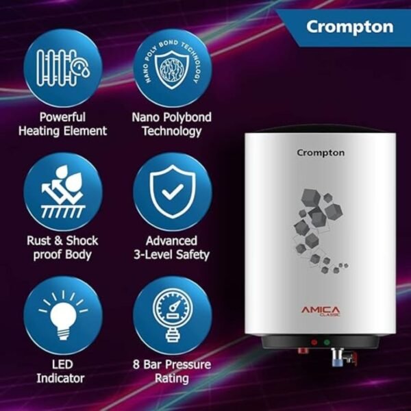 Crompton 15 L Storage Water Geyser, AMICA CLASSIC-Vertical - Image 3