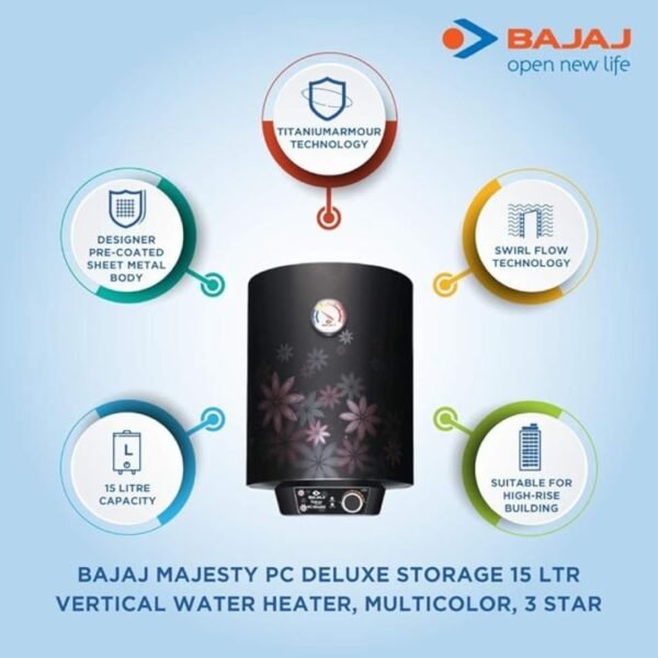 BAJAJ 10 L Storage Water Geyser| Majesty PC Deluxe| Vertical - Image 2
