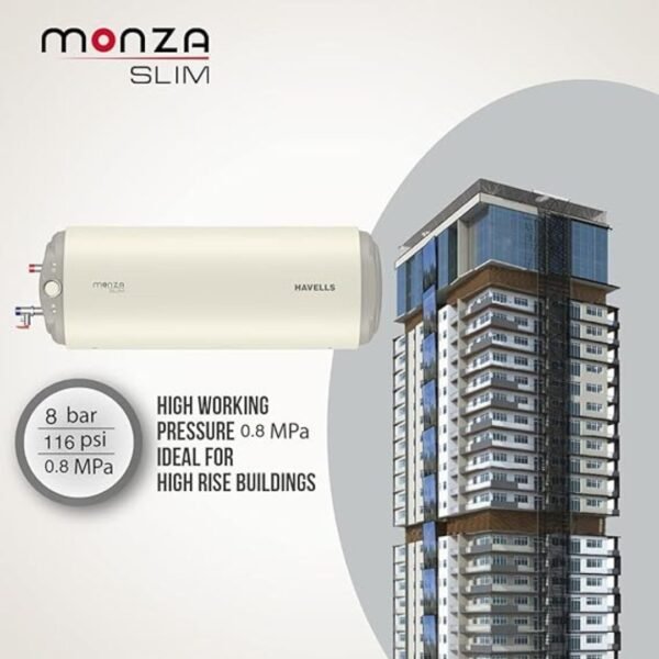 HAVELLS 10 L Storage Water Geyser, Monza Slim HR-Horizontal - Image 3
