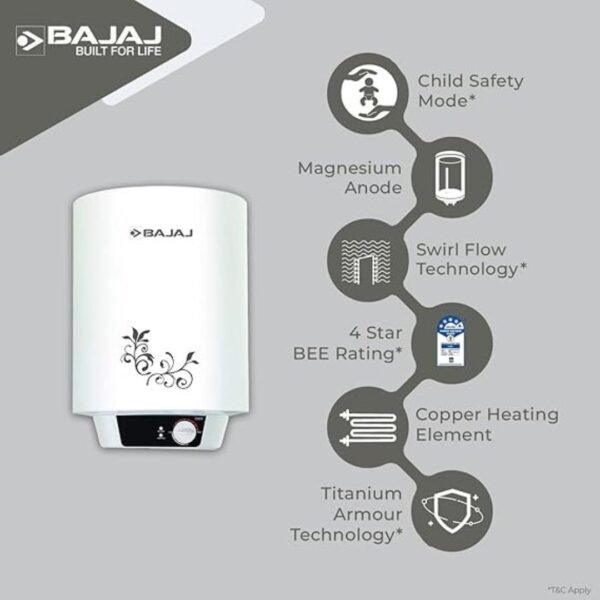 BAJAJ 25 L Storage Water Geyser| Popular Plus| Vertical - Image 3