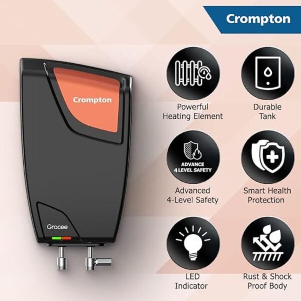 Crompton 5 L Instant Water Geyser| Vertical| Gracee 5L - Image 2