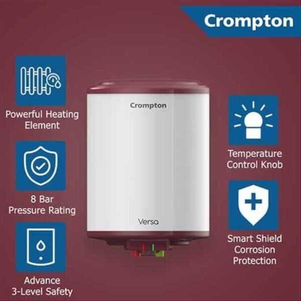 Crompton 10 L Storage Water Geyser, Versa ASWH-3510-Vertical - Image 3