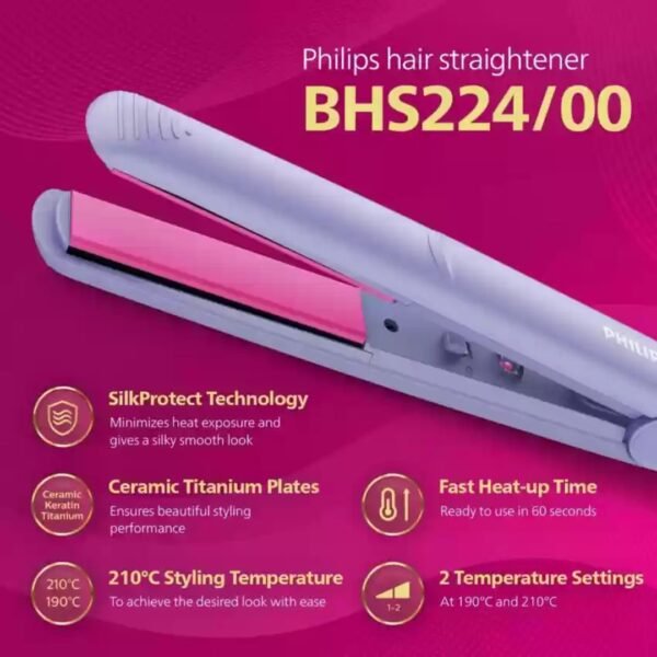 PHILIPS BHS224/00 Hair Straightener (Purple) - Image 2