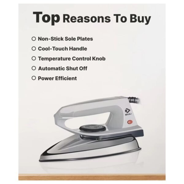 Bajaj DX 2 600-Watt Light Weight Dry Iron - Image 2